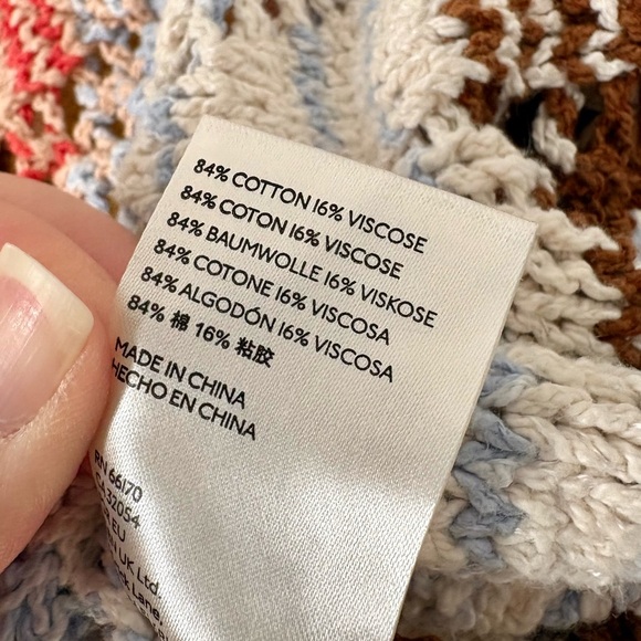 Free People Coral Reef Knit Pullover Oversized size XS - Picture 7 of 8